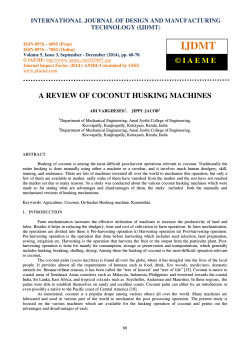 A REVIEW OF COCONUT HUSKING MACHINES
