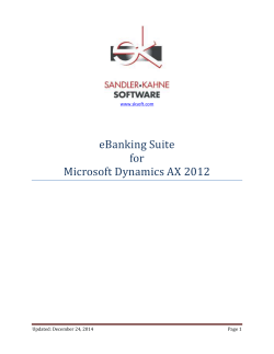 eBanking Suite for Microsoft Dynamics AX 2012