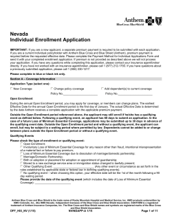 Anthem enrollment application-Nevada