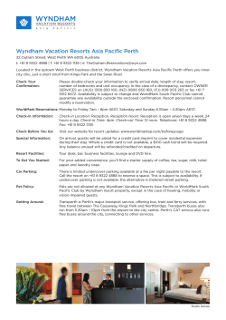 Resort information sheets - Wyndham Vacation Resorts Asia Pacific