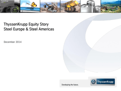 ThyssenKrupp Equity Story Steel Europe