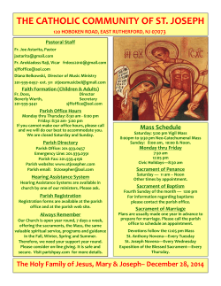 Current Bulletin - St. Joseph's Church