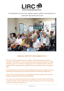 LIRC annual report - Royal National Orthopaedic Hospital NHS Trust