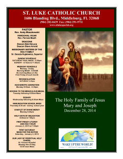 Bulletin 12/28/2014 - St. Luke's Catholic Church