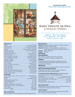 Current Bulletin - St Vincent Church