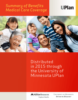 Summary of Benefits - University of Minnesota