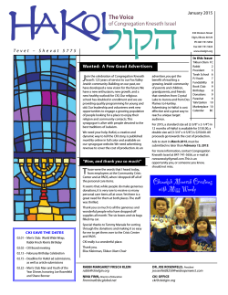 current newsletter - Congregation Kneseth Israel