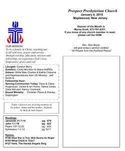 Announcements for 1/4/15 - Prospect Presbyterian Church