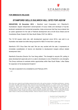 Attachment 1 - Stamford Land Corporation Ltd