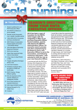 SEASON'S GREETINGS FROM YOUR RWTA EXECUTIVE OFFICER