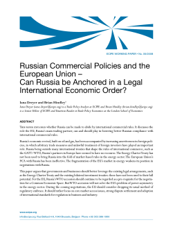 Russian Commercial Policies and the European Union