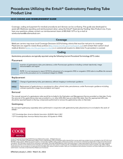 Procedures Utilizing the Entuit® Gastrostomy