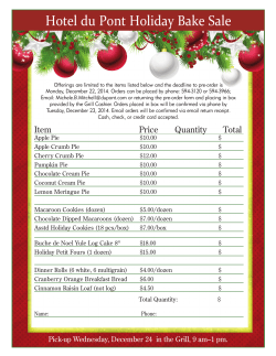 2014 Holiday Bake Sale Order Form - PDF Format