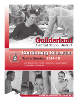 Winter Session - Guilderland Central School District