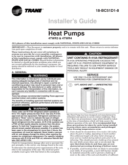 Installer's Guide Heat Pumps Models