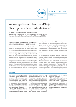 Sovereign Patent Funds (SPFs): Next-generation trade