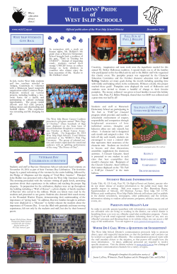 Lions' Pride Newsletter - West Islip Public Schools