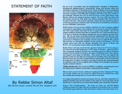 By Rebbe Simon Altaf STATEMENT OF FAITH - African