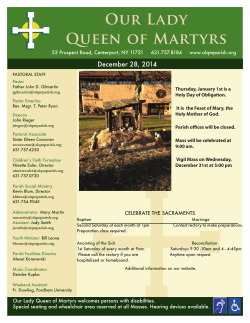 Weekly Bulletin - Our Lady Queen of Martyrs Parish