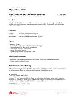Avery Dennison 5500 QM Translucent Films Product Data Sheet