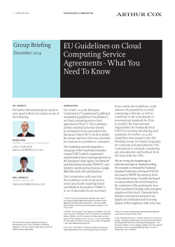Read the EU Guidelines on Cloud Computing Service