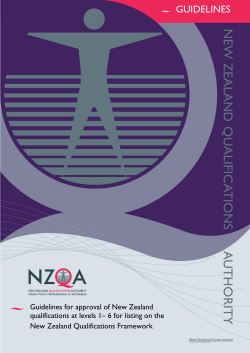 Guidelines for approval of New Zealand qualifications at