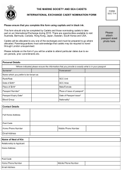 International Exchange Cadet Application Form