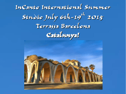 InCanto International Summer Studio July 6th