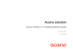 Acano Clients v1.3 Getting Started Guide