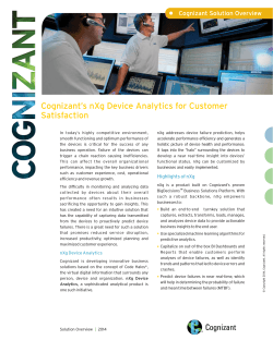 Cognizant's nXg Device Analytics for Customer Satisfaction