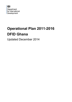 DFID Ghana operational plan 2014