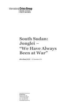 South Sudan: Jonglei – “We Have Always Been at War”