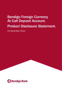 Bendigo Foreign Currency At Call Deposit Account