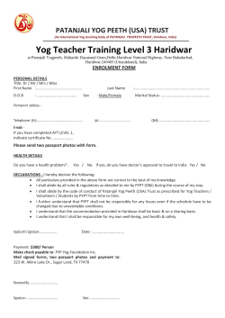 Yog Teacher Training Level 3 Haridwar
