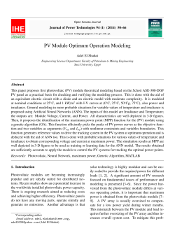 PV Module Optimum Operation Modeling