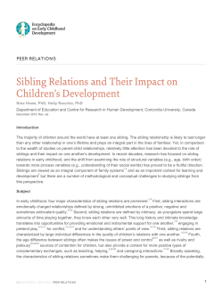 Sibling Relations and Their Impact on Children's Development