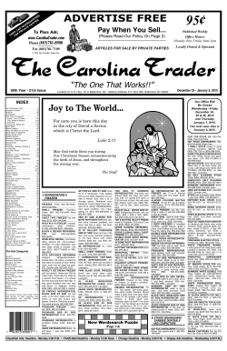 To Place Ads - The Carolina Trader