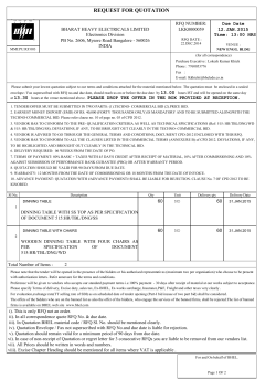 REQUEST FOR QUOTATION - Bharat Heavy Electricals Ltd