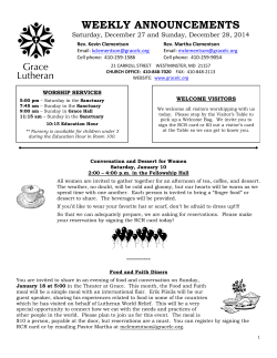 Weekly Announcements 12/28/14