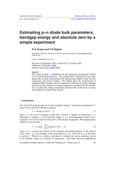 Estimating p–n diode bulk parameters, bandgap