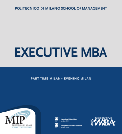 WHY AN EXEcUtiVE MBA @ MiP