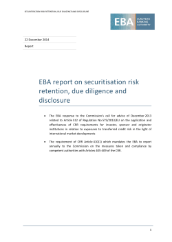 Securitisation Risk Retention Report