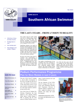 NEWSLETTER Dec 2014 - CANA Zone IV Southern African Swimmer