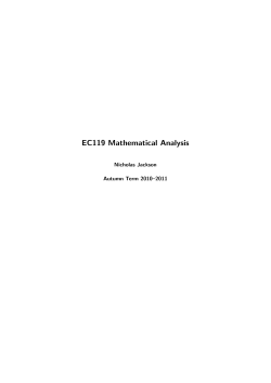 EC119 Mathematical Analysis