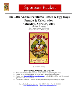 Petaluma Butter & Egg Days Sponsor Packet 2015