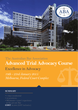 Advanced Trial Advocacy Course brochure and registration