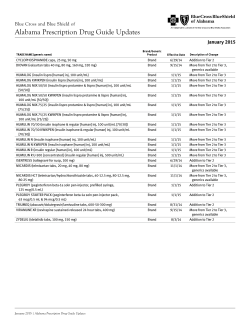 BCBSAL Prescription Drug Guide Updates January 2015