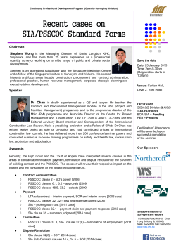 23 January 2015 - Singapore Institute of Surveyors and Valuers