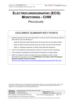 Electrocardiographic (ECG) Monitoring - CHW