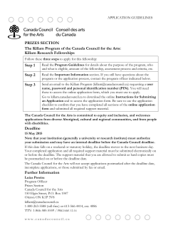 Application Guidelines - Canada Council for the Arts